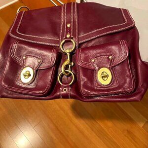 Authentic Coach XL Brooklyn Burgundy Leather Shoulder Bag- F14043